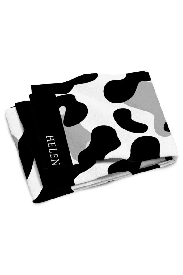 Helen George New Land -beyaz Siyah Oversıze Plaj Havlusu Hgtw0001356 - 2