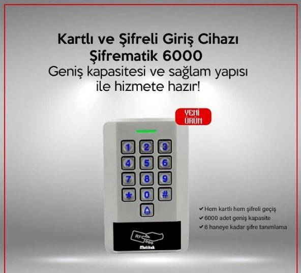 Multitek Metal Şifrematik 6000 Şifreli ve Proximity Kart Okuyucu - 2