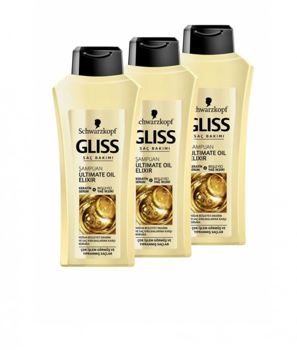 Gliss Şampuan  Ultimate Oil Elıxır 700 ml x 3 adet