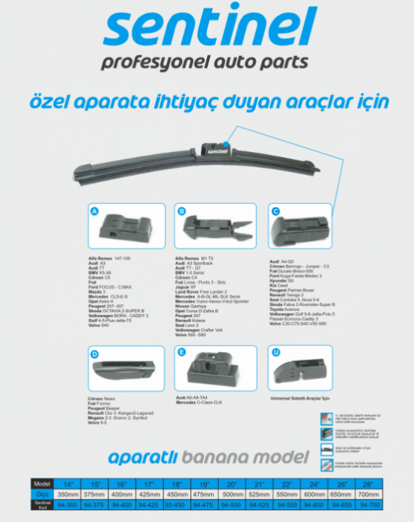 Chevrolet Lacetti Ön Cam Muz Silecek Takımı  2009 Sonrası - 2