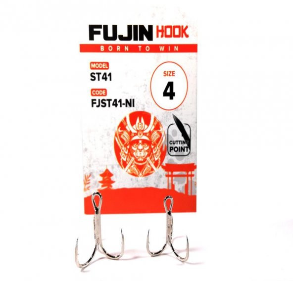 Fujin ST41 #4 Nickel Üçlü Maket Balık İğnesi