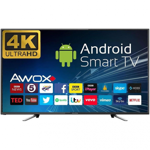 AWOX U5100STR 50" 4K Ultra Hd Smart Android LED Tv