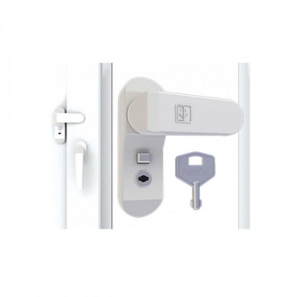 100 Adet Penkid Pvc Çocuk Emniyet Güvenlik Kilidi Anahtarlı Beyaz - 7