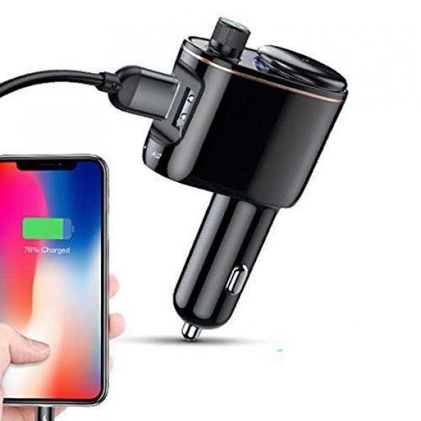 Orjinal Baseus Bluetooth Aktarım MP3 Araç Kiti Dual Usb Araç Şarjı ,Araç Çakmaklık , Araç Müzik Kiti - 7