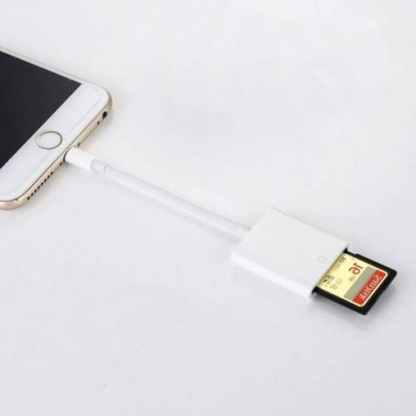İphone 6,6s İçin SD Hafıza Kart Okuyucu, Lightning SD Kart Adaptörü - 3