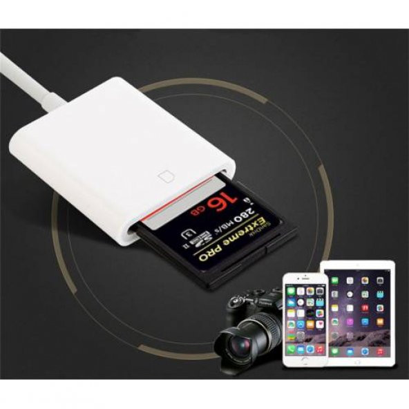 İphone 6,6s İçin SD Hafıza Kart Okuyucu, Lightning SD Kart Adaptörü - 4