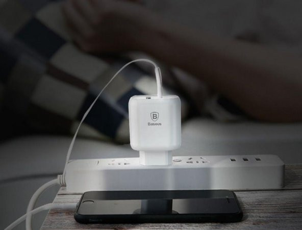 Orijinal Baseus iPhone XS Max Şarj Cihazı 32W USB PD Type-C Lightning Kablolu Şarj Aleti - 5