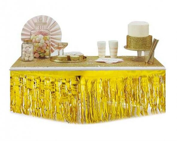 Masa Kenarı Eteği Ve Fonsüsü Metalize Altın 1 Adet Fiyatıdır - 2