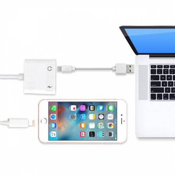 İphone 7 PLUS Uyumlu Kulaklık Ve Şarj Çevirici Dönüştürücü - 5