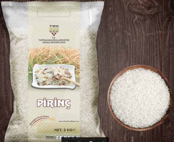 Toprak Mahsulleri Ofisi(TMO) İthal Uzun Tane Pilavlık Pirinç 5 kg (Mersin Posta Pazarı)