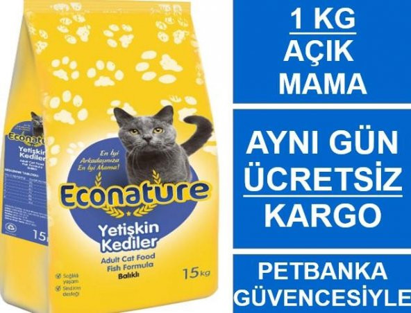 Econature Balıklı Yetişkin Açık Kedi Maması 1 Kg SKT:10/2021
