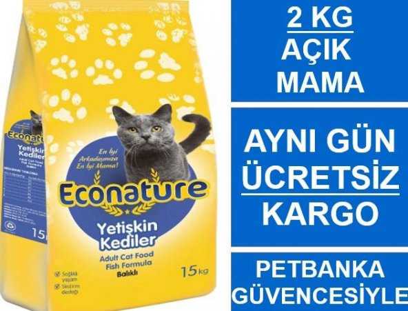Econature Balıklı Yetişkin Açık Kedi Maması 2 Kg SKT:10/2021