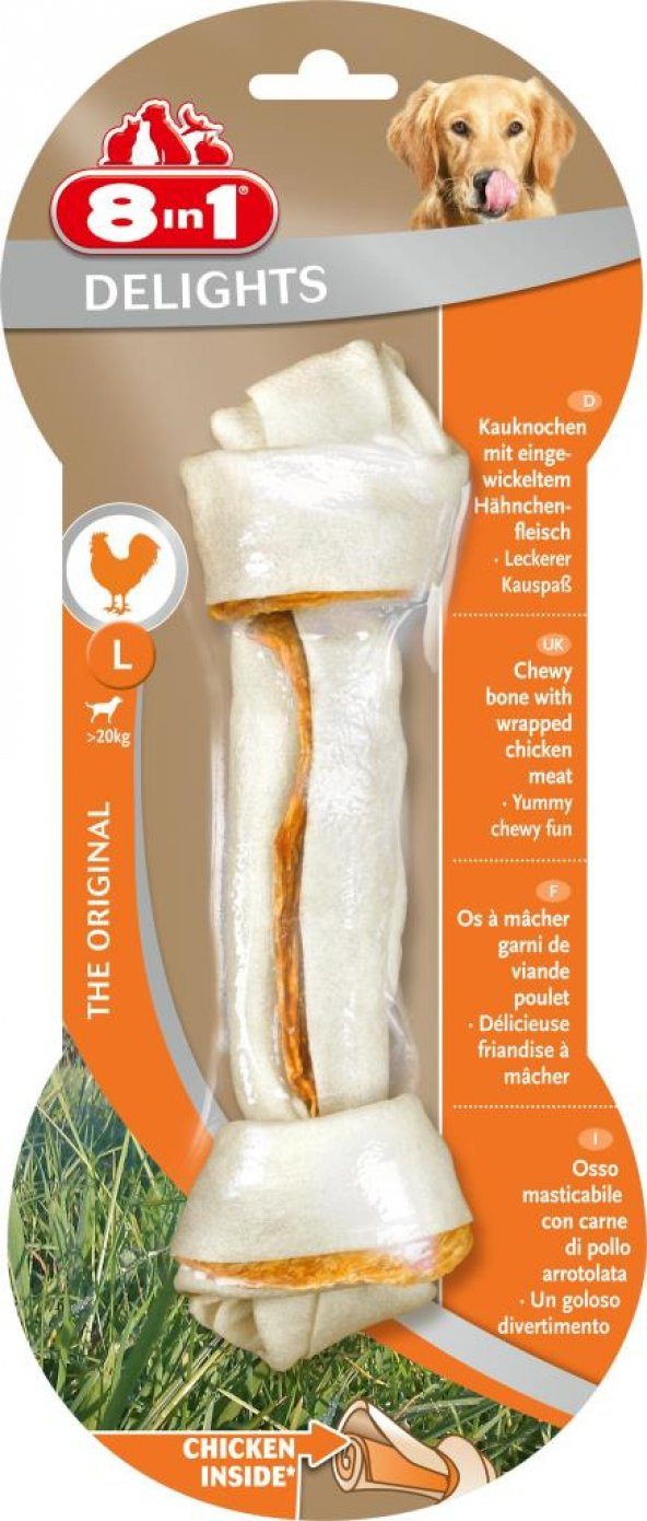 8in1 Delights Bones Large Tavuklu Ağız Bakım Kemiği 85 Gr