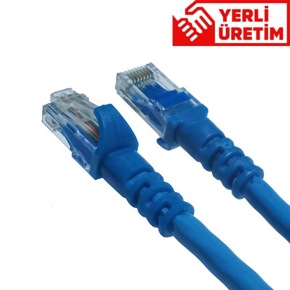 DERKAB CAT6 23AWG 20cm - 10lu Paket - Network-Ağ-Ethernet Kablosu - Mavi