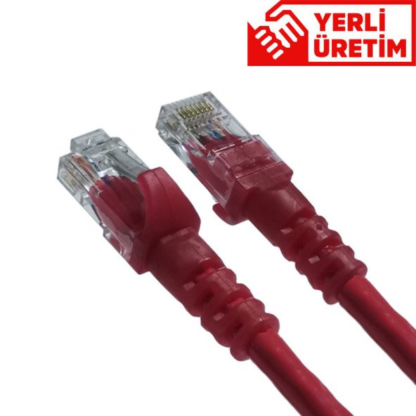 DERKAB CAT6 23AWG 20cm - 10lu Paket - Network-Ağ-Ethernet Kablosu - Kırmızı