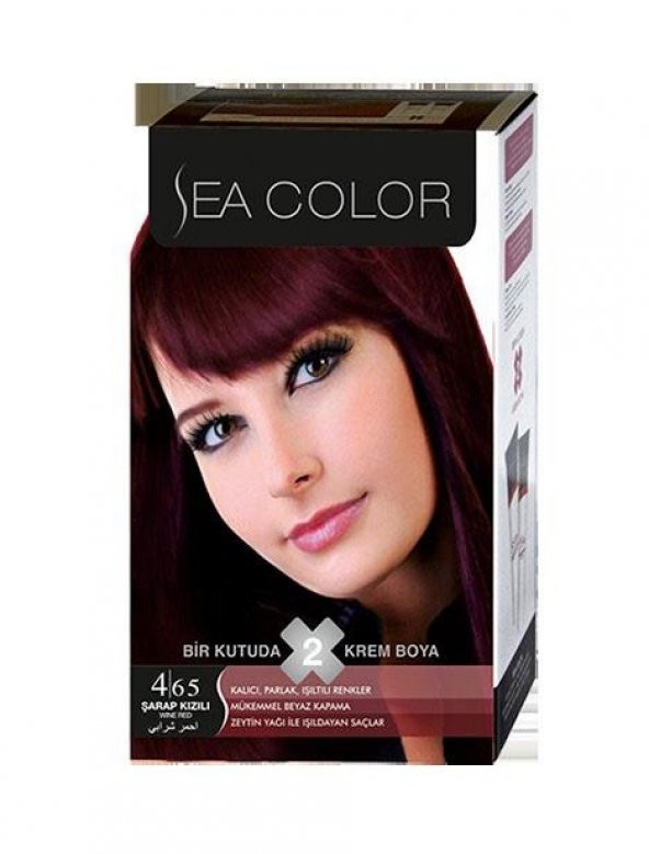 Sea Color 2li Krem Saç Boyası  4/65 Şarap Kızılı