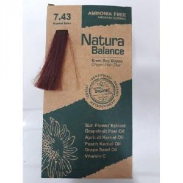 Natura Balance Krem Saç Boyası 7.43 Kumral Bakır