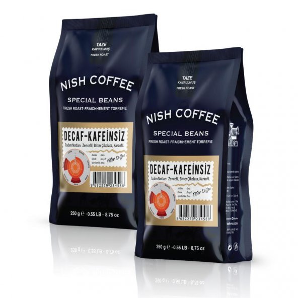Nish Filtre Kahve Decaf Kafeinsiz 2x250 gr