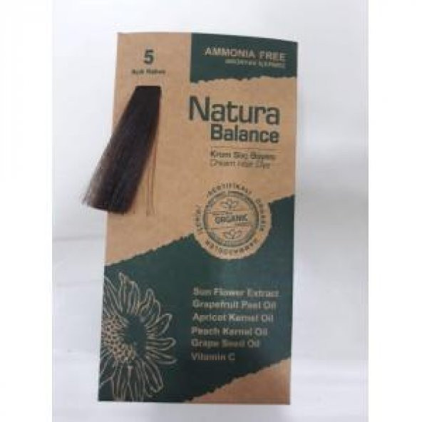 Natura Balance Krem Saç Boyası 5 Açık Kahve