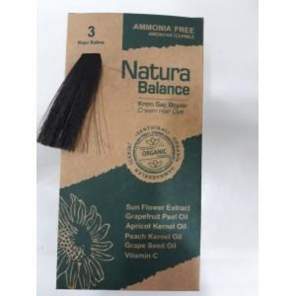 Natura Balance Krem Saç Boyası 3 Koyu Kahve