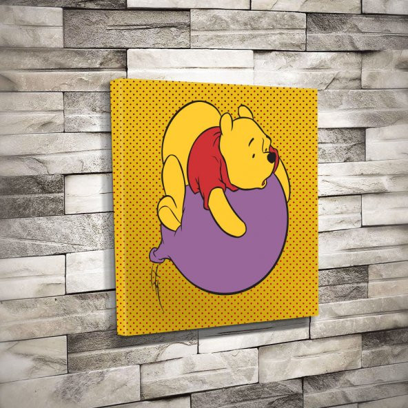 Balon Üstündeki Ayıcık Winnie The Pooh Dekoratif Kanvas Tablo-P6