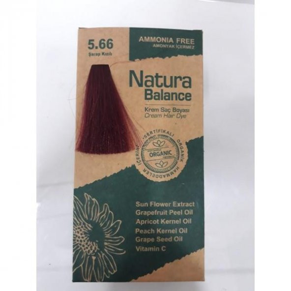 Natura Balance Krem Saç Boyası 5.66 Şarap Kızılı