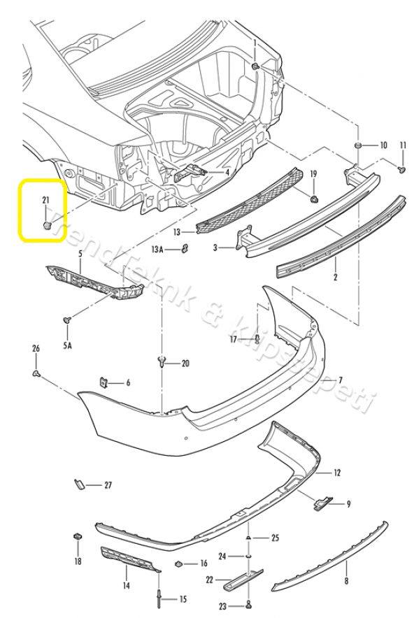 Audi VW TAMPON KAPI TABAN Klips N10621301, N 10621301 - 8