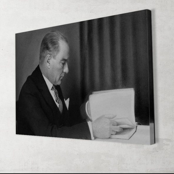 Siyah Beyaz Atatürk Kanvas Tablo - 2
