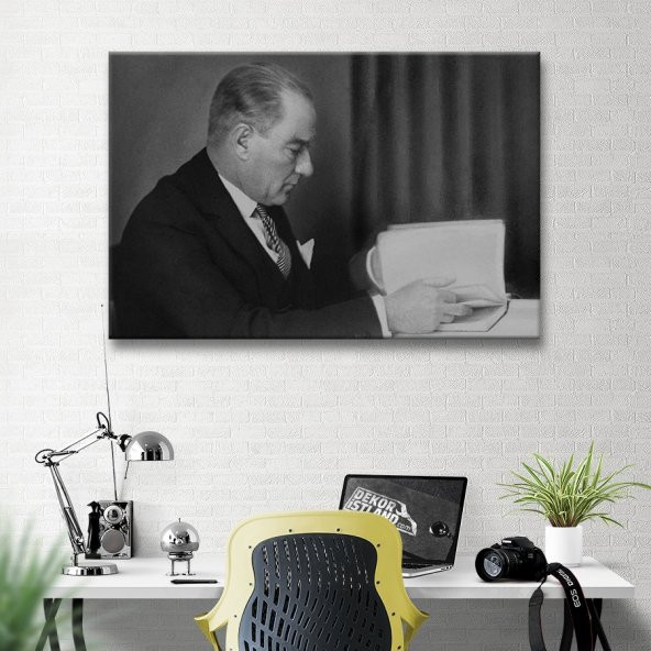 Siyah Beyaz Atatürk Kanvas Tablo - 3