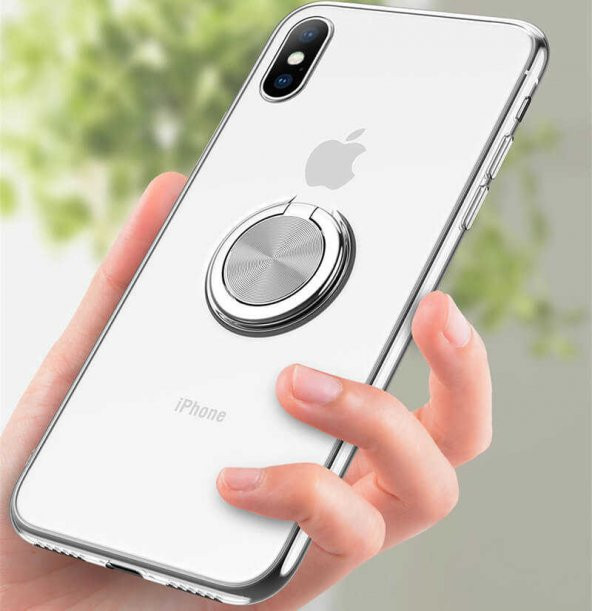 iPhone X Yüzüklü 360°Dönen Standlı kılıf - 12