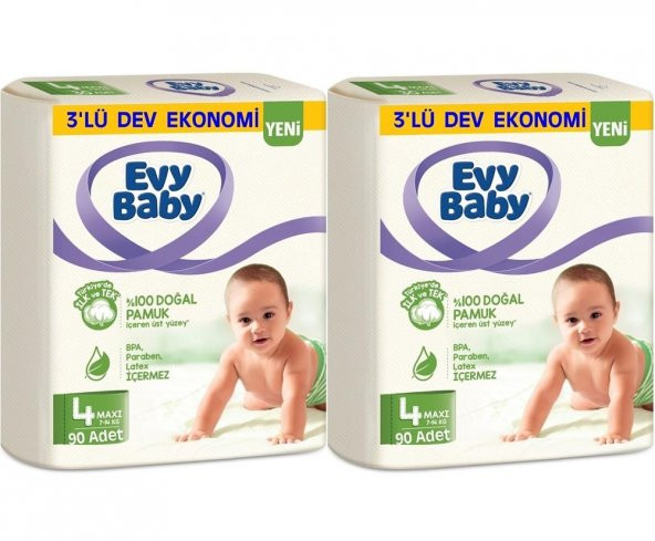 Evy Baby Bebek Bezi Maxi 4 Beden 2X90:180 Adet
