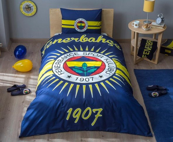 Taç Fenerbahçe Lisanslı Ranforce Nevresim Takımı Tek Kişilik Parlayan Güneş