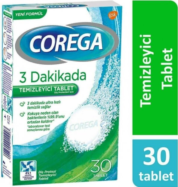 Corega Diş Protez Temizleyici Tablet 30 Adet - 2