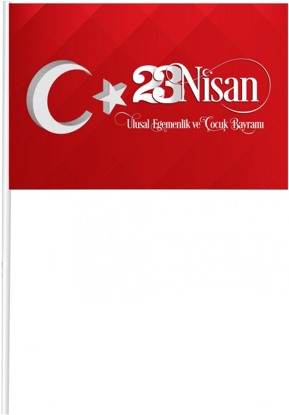 Türk Bayrağı ve 23 Nisan Kağıt Bayrak 24 Adet 15X22,50