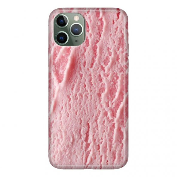 iPhone 11 Pro 5.8 inch  Kılıf Desenli Esnek Silikon Telefon Kabı Kapak - Pembe Dondurma