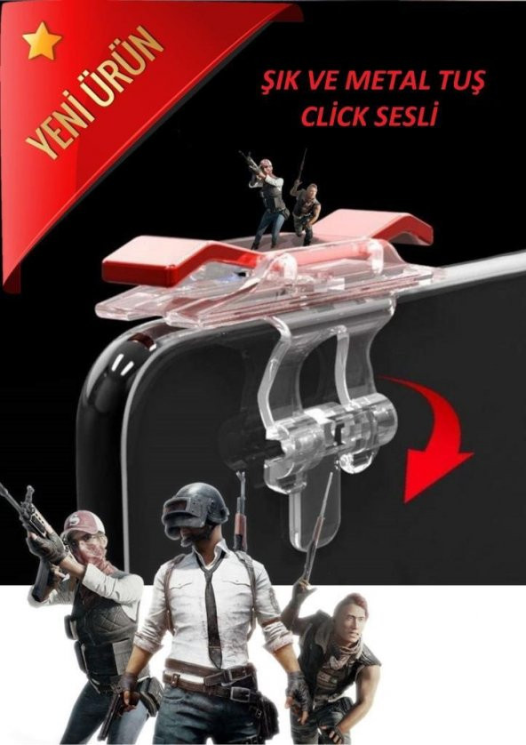 Oyun Konsol Fortnite Adaptörü PubG Ateş Tetik Tuşu Düğmesi 5 in 1 - 8