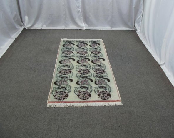 El Dokuma Modern Orjinal Vintage Kayseri Bünyan Yün Halı ! - 3