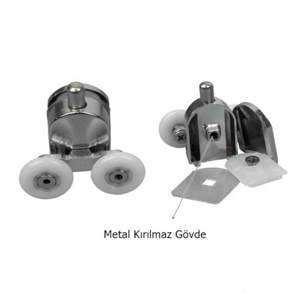 Duşakabin Tekerleği Metal Gövdeli Krom 4 lü Set Teker Çapı 24 mm - 5