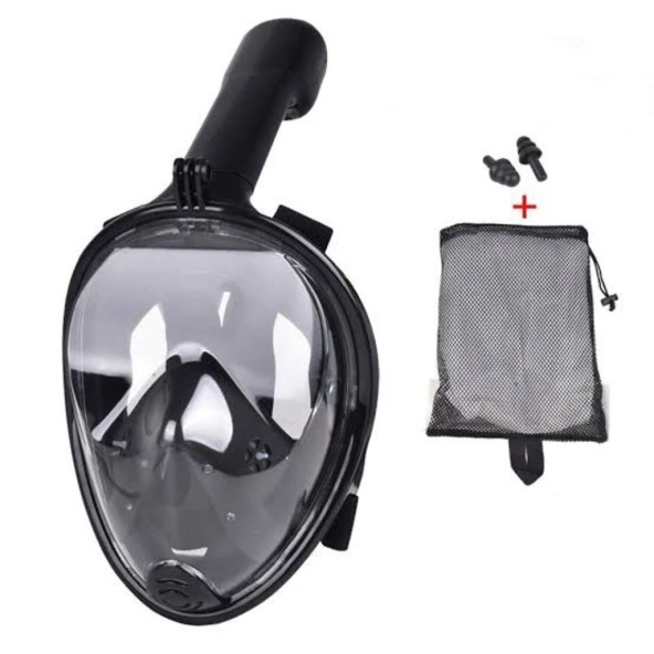 Tam Yüz Maske Ve Şnorkel Sistemi - Siyah Renk (L/XL)
