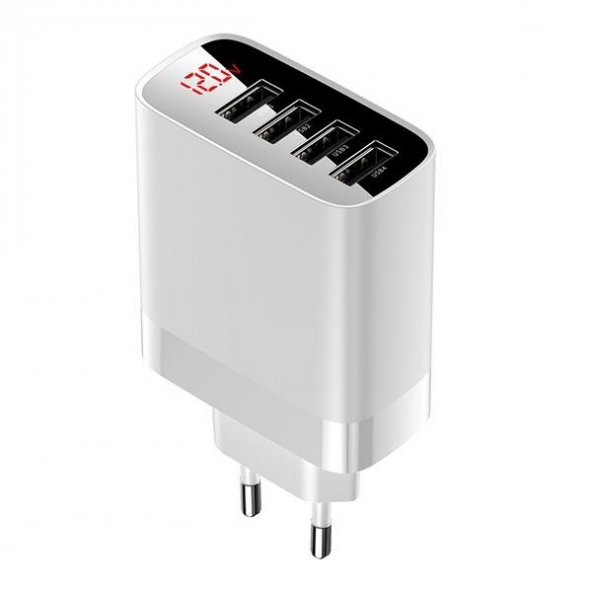 BASEUS Mirror Lake 30W Dijital Gösterge 4-Port Usb Hızlı Şarj Aleti