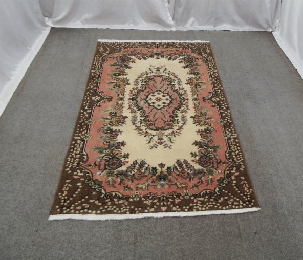 El Dokuma Pembe Muhteşem Güzellikte Lüks Son Sümerbank Yün Halı ! - 2