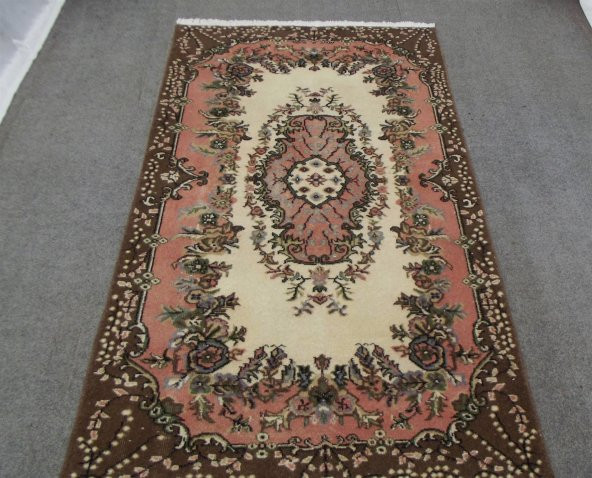 El Dokuma Pembe Muhteşem Güzellikte Lüks Son Sümerbank Yün Halı ! - 3