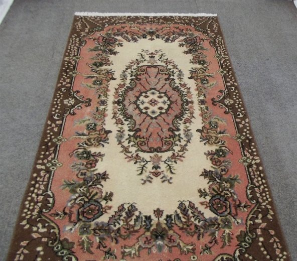 El Dokuma Pembe Muhteşem Güzellikte Lüks Son Sümerbank Yün Halı ! - 5