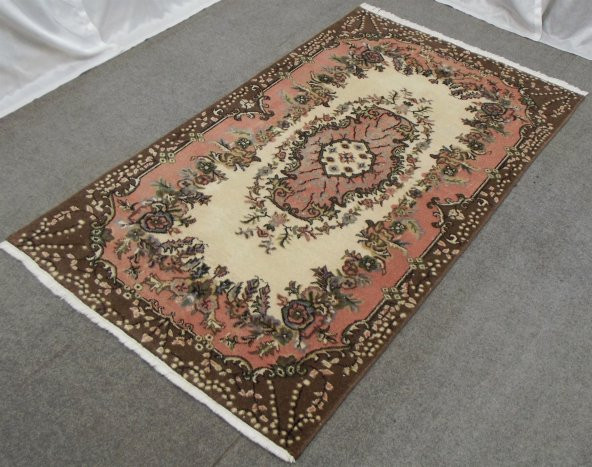 El Dokuma Pembe Muhteşem Güzellikte Lüks Son Sümerbank Yün Halı ! - 6