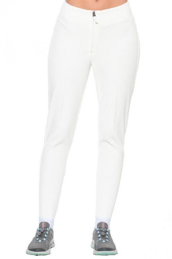 Panthzer Seil Optik Beyaz Kadın Kayak Pantolonu