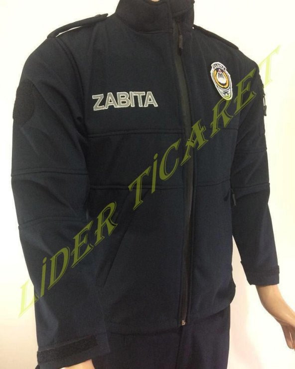 Zabıta Montu Lacivert Renk Softshell Kumaş Reflektör Baskılı Mont - 2