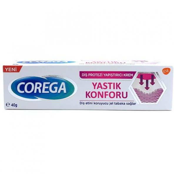 Corega Diş Protez Yapıştırıcı Krem Yastık Konforu 40 gr ürün görseli