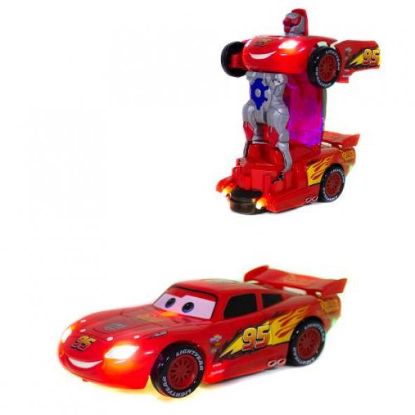 Otomatik Direksiyon Şimşek Mcqueen Oyuncak Robot Dönüşen Araba - Resim 2