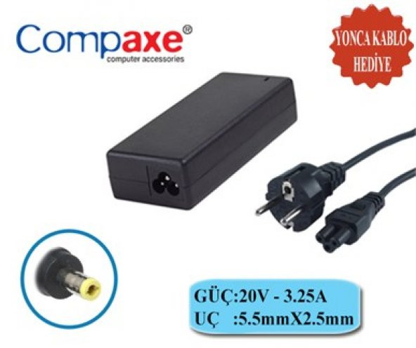 Compax CLI-602 20V 3,25A Lenovo Uyumlu 5.5*2.5 NB. Adaptör