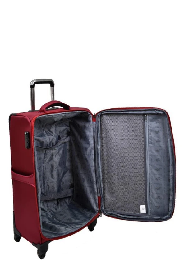 U.S. Polo Assn. Valiz Orta Boy Bordo Kumaş Valiz - Resim 5